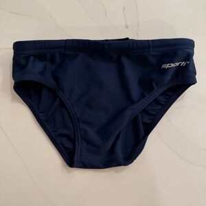 Sporti Kids Navy Blue Swim Briefs Trunks Youth Size 26y Athletic